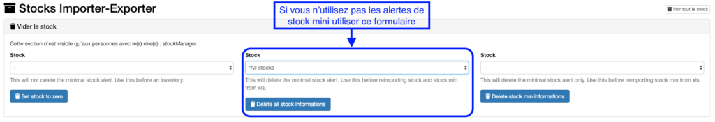 Vider le stock
